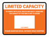Limited Capacity: Maintain Social Distancing While Shopping Orange Landscape - Wall Sign