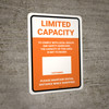 Limited Capacity: Maintain Social Distancing While Shopping Orange Portrait - Wall Sign