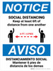 Notice: Social Distancing Keep 6ft Bilingual Spanish with Icon Portrait - Wall Sign