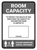 Room Capacity: Maintain Social Distance with Icon Gray Portrait - Wall Sign