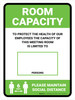 Room Capacity: Maintain Social Distance with Icon Green Portrait - Wall Sign
