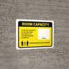 Room Capacity: Maintain Social Distance with Icon Yellow Landscape - Wall Sign Room Capacity: Maintain Social Distance with Icon Yellow Landscape - Wall Sign