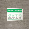 Safety First: Clean Hands Are Everyones Responsibility with Icons Landscape - Wall Sign Safety First: Clean Hands Are Everyones Responsibility with Icons Landscape - Wall Sign