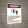 Danger: Confined Space Buddy System Is Required - Wall Sign