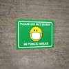 Please Use Facemasks in Public Areas Facemask Emojis Dark Blue - Wall Sign