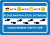Maintain Distance Observe Flow with Emoji Blue - Wall Sign Maintain Distance Observe Flow with Emoji Blue - Wall Sign