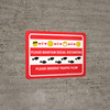 Maintain Distance Observe Flow with Emoji Red - Wall Sign