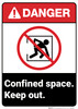 Danger: Confined Space Keep Out ANSI - Wall Sign