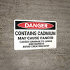 Danger: Contains Cadmium - Wall Sign