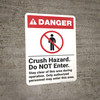 Danger: Crush Hazard Do Not Enter - Wall Sign Danger: Crush Hazard Do Not Enter - Wall Sign