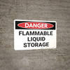 Danger: Flammable Liquid Storage - Wall Sign Danger: Flammable Liquid Storage - Wall Sign