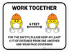 Work Together with Emojis - Floor Sign