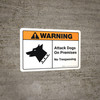 Warning: Attack Dogs On Premises No Trespassing ANSI Landscape - Wall Sign Warning: Attack Dogs On Premises No Trespassing ANSI Landscape - Wall Sign