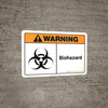 Warning: Biohazard with Icon ANSI Landscape - Wall Sign