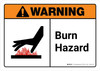 Warning: Burn Hazard with Icon ANSI Landscape - Wall Sign Warning: Burn Hazard with Icon ANSI Landscape - Wall Sign