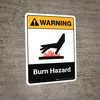 Warning: Burn Hazard with Icon ANSI Portrait - Wall Sign