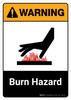 Warning: Burn Hazard with Icon ANSI Portrait - Wall Sign