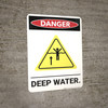 Danger: Deep Water Ansi With Graphic - Wall Sign Danger: Deep Water Ansi With Graphic - Wall Sign
