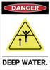 Danger: Deep Water Ansi With Graphic - Wall Sign Danger: Deep Water Ansi With Graphic - Wall Sign