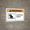 Warning: Confined Space with Icon ANSI Landscape - Wall Sign