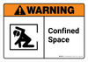 Warning: Confined Space with Icon ANSI Landscape - Wall Sign