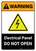 Warning: Electrical Panel Do Not Open with Icon ANSI Portrait - Wall Sign