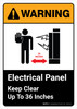 Warning: Electrical Panel Keep Clear 36 Inches with Icon ANSI Portrait - Wall Sign Warning: Electrical Panel Keep Clear 36 Inches with Icon ANSI Portrait - Wall Sign