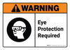 Warning: Eye Protection Required with Icon ANSI Landscape - Wall Sign