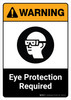 Warning: Eye Protection Required with Icon ANSI Portrait - Wall Sign Warning: Eye Protection Required with Icon ANSI Portrait - Wall Sign