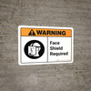Warning: Face Shield Required with Icon ANSI Landscape - Wall Sign Warning: Face Shield Required with Icon ANSI Landscape - Wall Sign