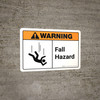Warning: Fall Hazard with Icon ANSI Landscape - Wall Sign