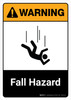 Warning: Fall Hazard with Icon ANSI Portrait - Wall Sign Warning: Fall Hazard with Icon ANSI Portrait - Wall Sign