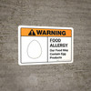 Warning: Food Allergy Food May Contain Egg with Icon ANSI Landscape - Wall Sign