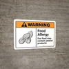 Warning: Food Allergy Food May Contain Peanuts with Icon ANSI Landscape - Wall Sign