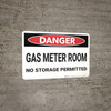 Danger: Gas Meter Room - Wall Sign Danger: Gas Meter Room - Wall Sign