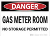 Danger: Gas Meter Room - Wall Sign Danger: Gas Meter Room - Wall Sign