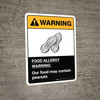 Warning: Food Allergy Warning - Our Food May Contain Peanuts with Icon ANSI Portrait - Wall Sign