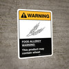 Warning: Food Allergy Warning - This Product May Contain Wheat with Icon ANSI Portrait - Wall Sign