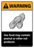 Warning: Food May Contain Peanut Or Nut Products with Icon ANSI Portrait - Wall Sign Warning: Food May Contain Peanut Or Nut Products with Icon ANSI Portrait - Wall Sign
