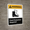 Warning: Foot Protection Required with Icon ANSI Portrait - Wall Sign Warning: Foot Protection Required with Icon ANSI Portrait - Wall Sign