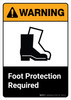 Warning: Foot Protection Required with Icon ANSI Portrait - Wall Sign Warning: Foot Protection Required with Icon ANSI Portrait - Wall Sign