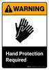 Warning: Hand Protection Required with Icon ANSI Portrait - Wall Sign Warning: Hand Protection Required with Icon ANSI Portrait - Wall Sign