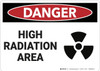 Danger: High Radiation Area - Wall Sign Danger: High Radiation Area - Wall Sign