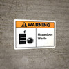 Warning: Hazardous Waste with Icon ANSI Landscape - Wall Sign Warning: Hazardous Waste with Icon ANSI Landscape - Wall Sign