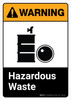 Warning: Hazardous Waste with Icon ANSI Portrait - Wall Sign Warning: Hazardous Waste with Icon ANSI Portrait - Wall Sign