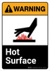 Warning: Hot Surface with Icon ANSI Portrait - Wall Sign