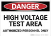 Danger: High Voltage Test Area - Wall Sign