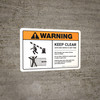 Warning: Keep Clear Gate May Move At Any Time with Icons ANSI Landscape - Wall Sign