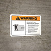 Warning: Moving Gate Can Cause Serious Injury or Death with Icon ANSI Landscape - Wall Sign