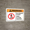 Warning: No Lifeguard on Duty with Icon ANSI Landscape - Wall Sign Warning: No Lifeguard on Duty with Icon ANSI Landscape - Wall Sign